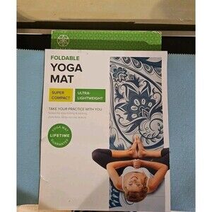 Gaiam Foldable Yoga Mat  For Yoga,Pilates And Floor Workouts - Icy Paisley Color